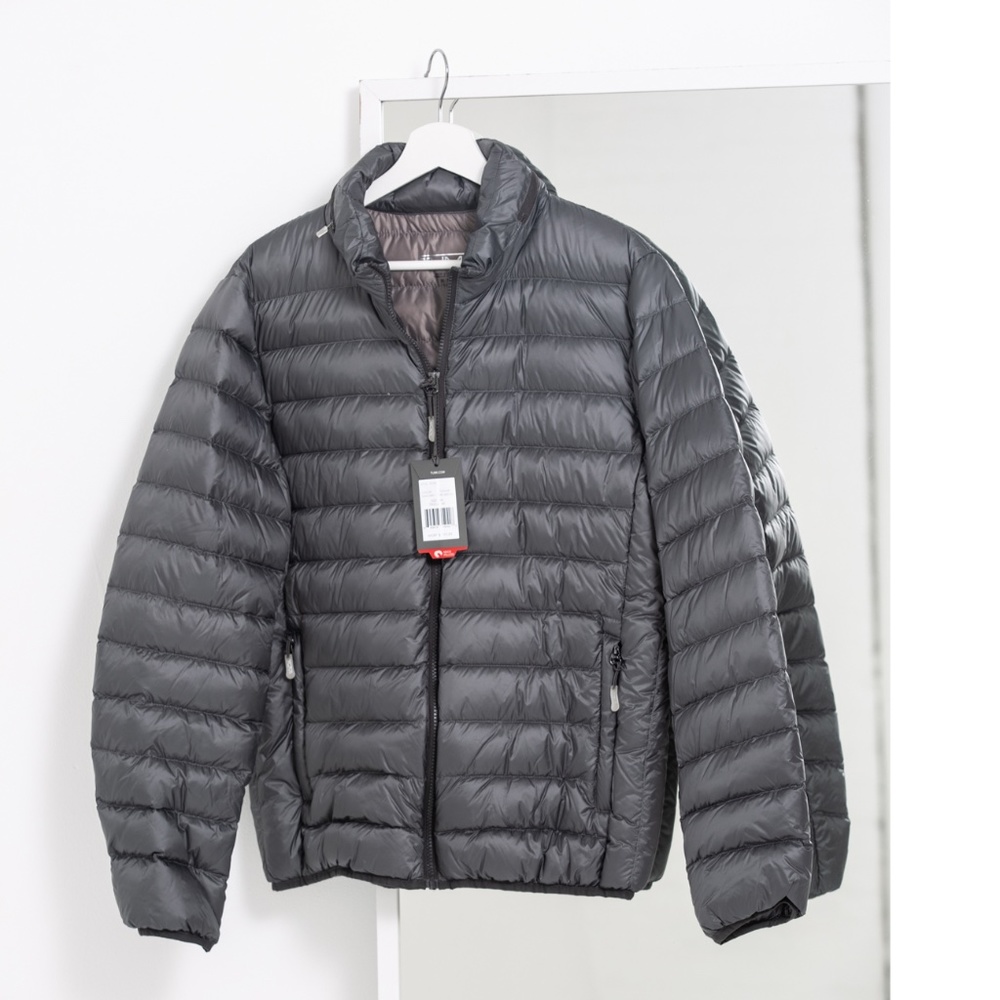 TUMI packable puffer jacket, NWT grey